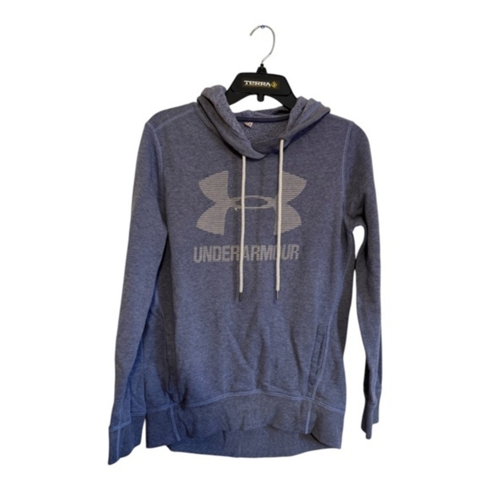 Under Armour Womens Hoodie Pulover Purple Large Logo Athleisure Size Small